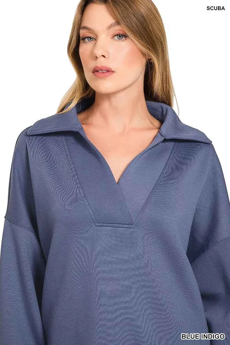 Zenana Scuba Collared Pullover and Pants Set a7434558dba2486dbae5257c34ea9070-Max-Origin