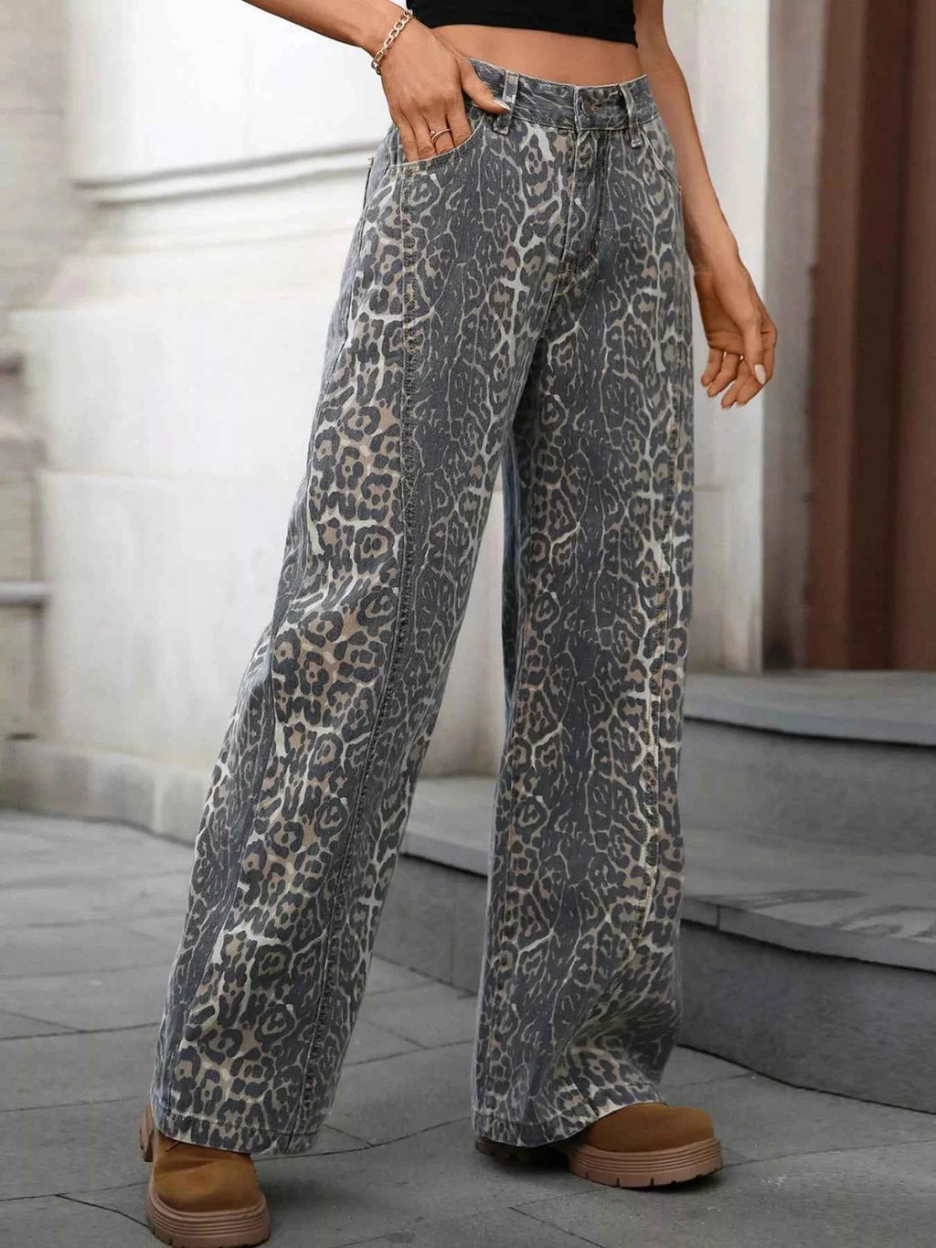 Leopard Wide Leg High Waist Jeans a7443c11-d575-443f-8352-cd448ec9893b-Max-Origin