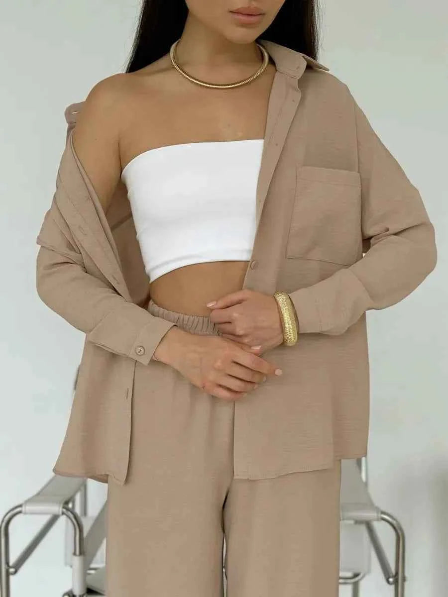 Button Up Long Sleeve Shirt and Pants Set Camel a74cd97a-b73e-47f4-9483-3d04a72d7286-Max-Origin