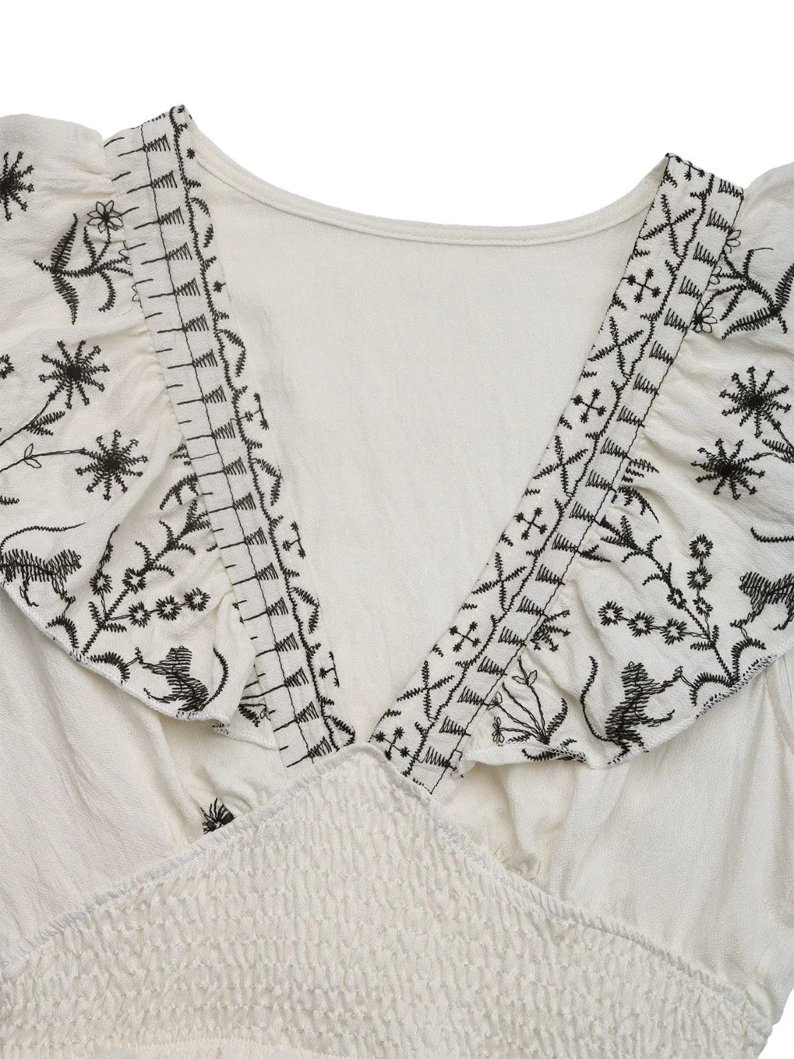 Smocked Ruffled Cap Sleeve Mini Dress a768c62c-648b-4659-b3b0-9d6af5ab1af0-Max-Origin