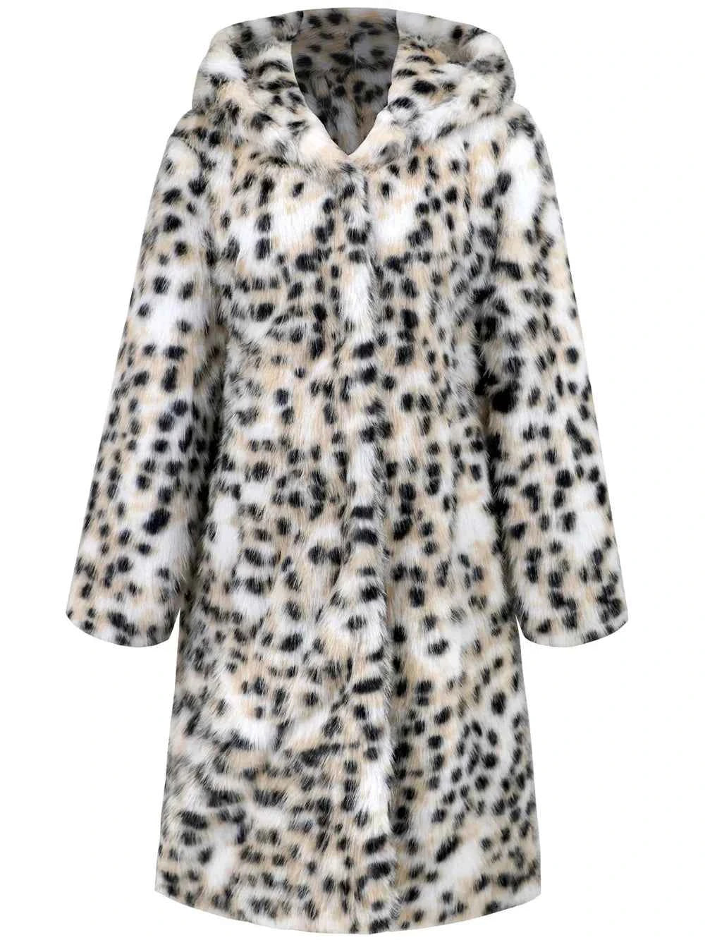Thermal Leopard Faux Fur Hooded Outerwear a7906fe6-8199-4761-a0f3-08ec9734b2f8-Max
