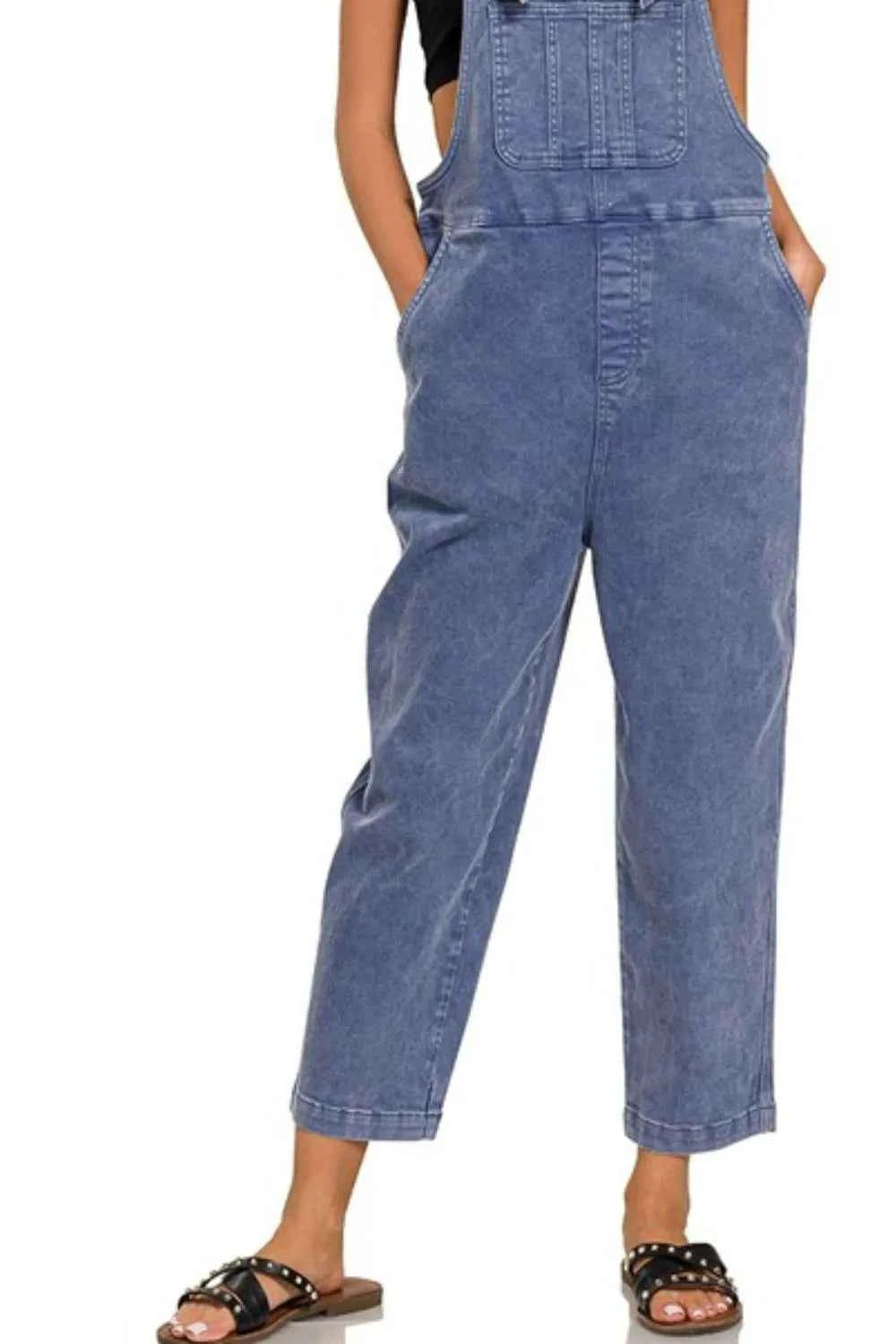 Zenana Washed Knot Strap Relaxed Fit Overalls a7c2c4dd-d4c8-4880-bf04-56776a4f10a4-Max-Origin