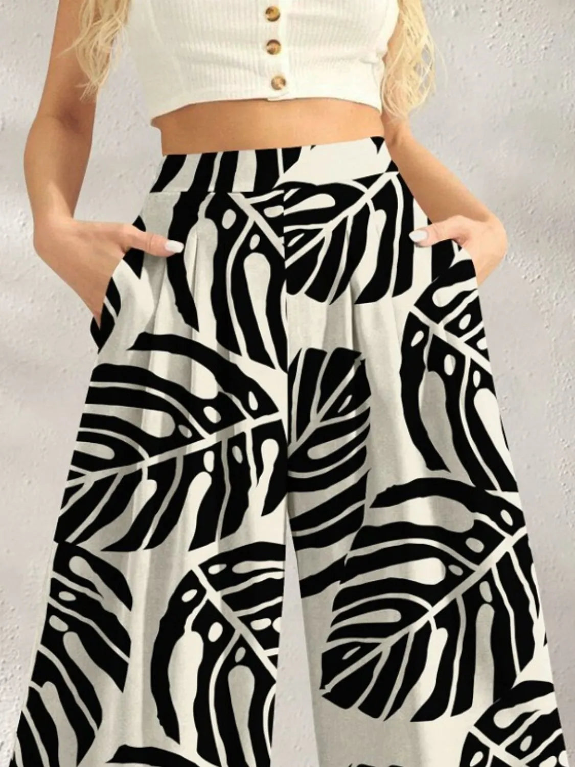 Printed Wide Leg Pants a806988f-83bb-4afa-bb58-95c08cac2bc9-Max-Origin