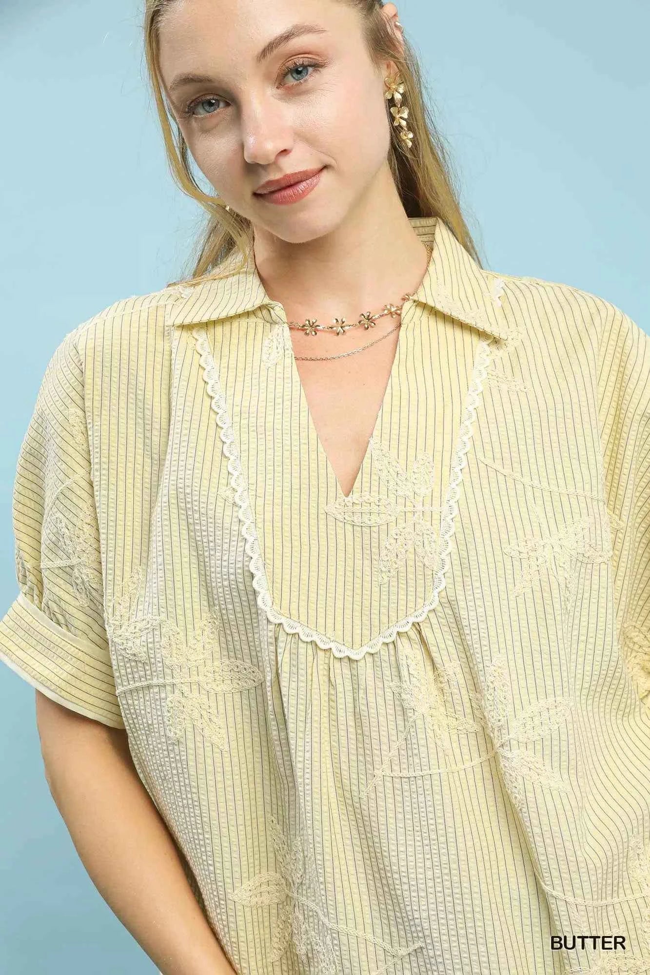 Umgee Striped Embroidered Blouse with Scallop Trim a86ff931-20d8-4619-b3c9-0c2abff23f39-Max-Origin