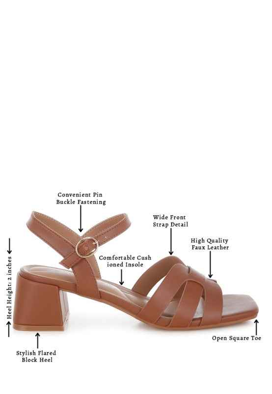 Eliska Strappy Square Toe Block Heels a8b0c0ca-0f59-452b-bcdb-27c5a173aa44