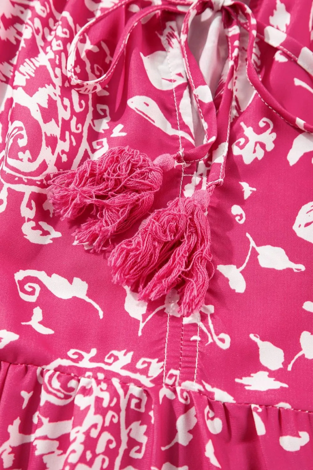 Floral Sleeveless Tasseled Tie Neck Tiered Midi Dress a952825a-0c51-40a2-8f16-4fad33330e27-Max