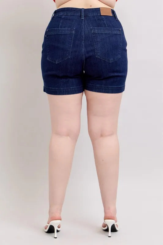 Judy Blue Full Size High Waist Denim Shorts Plus Size a9c22c17-1f38-4b0a-9c90-eb2e8066a483-Max-Origin