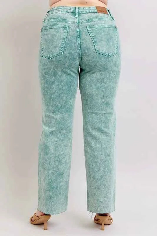 Judy Blue Full Size High Waist Garment Dyed Raw Hem Dad Jean Plus Size a9c6e5d0-19a3-4995-b6e6-39ade0e7e4cb-Max-Origin