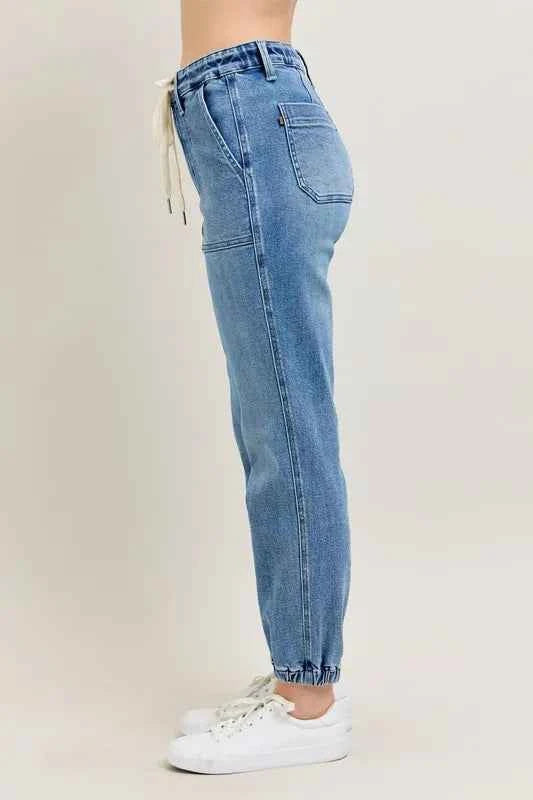 Judy Blue Full Size High Waist Denim Jogger Plus Size a9f26b6780a5426ba5c857f2bd8ae3c0-Max-Origin