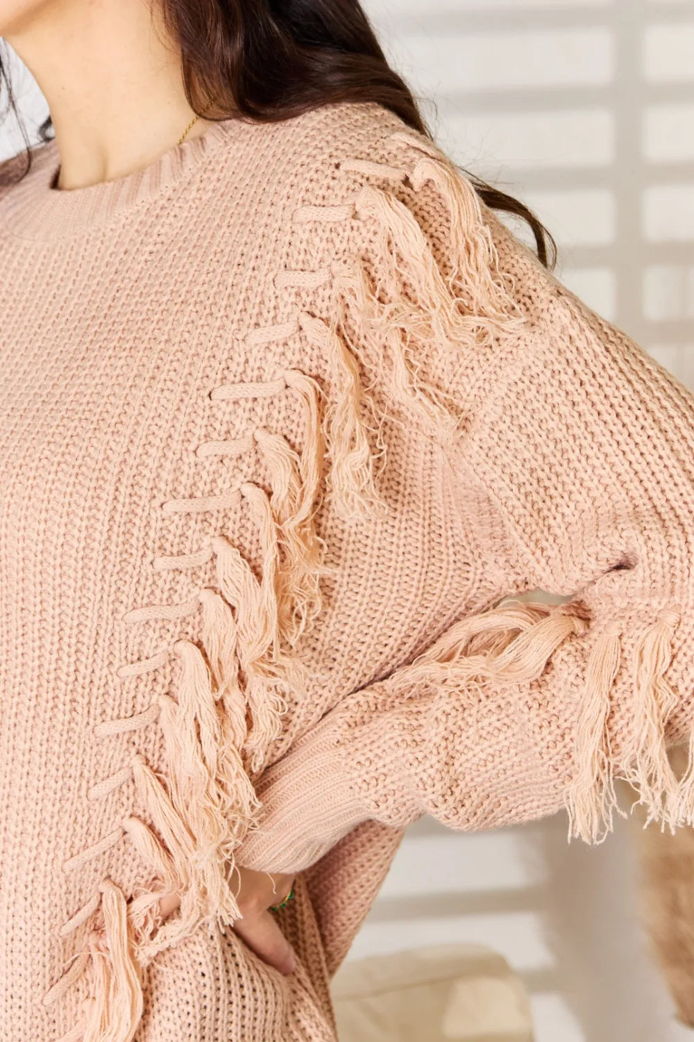 And The Why Tassel Detail Long Sleeve Sweater aa1861ea-3891-46a7-b42e-e0f5c673d451-Max