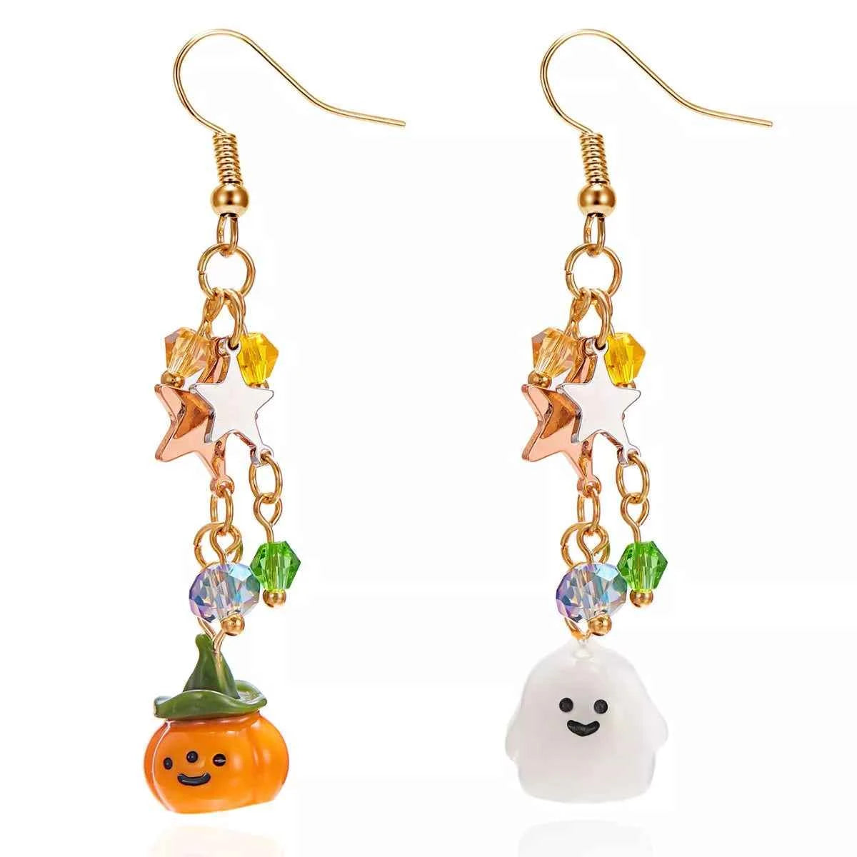 Halloween Asymmetrical Pumpkin Ghost Earrings aa233521-f629-4dbd-8fe1-ea4288dd2035-Max-Origin