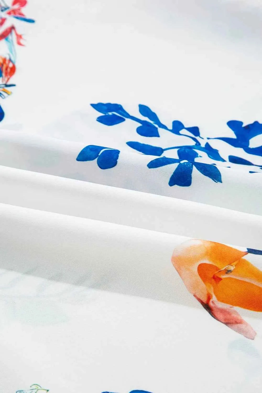 Printed Tie Neck 3/4 Sleeve Blouse aa7def31-39e5-413c-92fd-5af7ae674ba5-Max-Origin