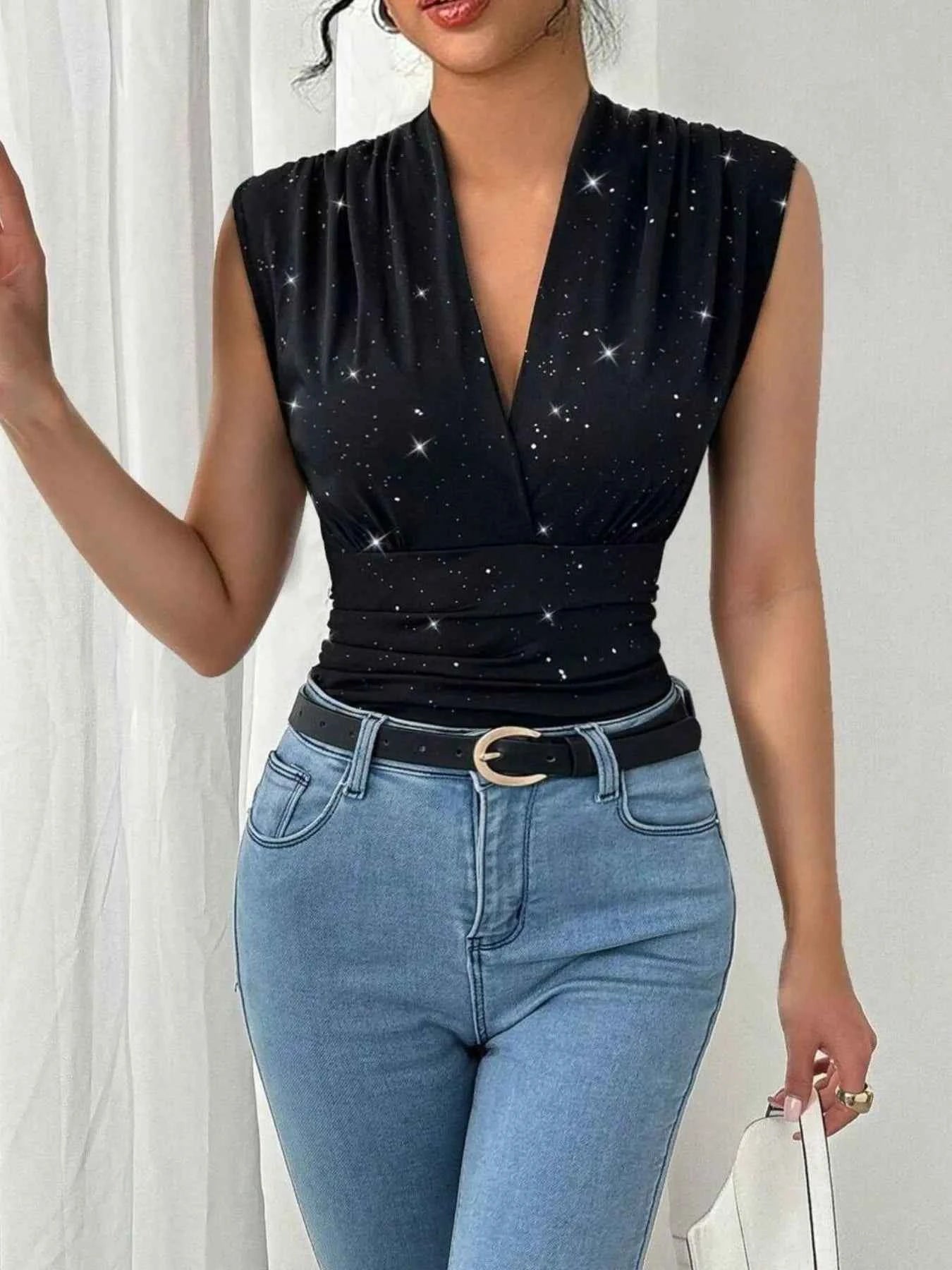 Surplice Sleeveless Slim Blouse aaa87a07-d8c7-4319-850c-6042ed11695a-Max-Origin