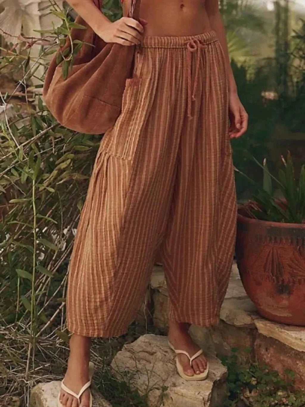 Full Size Striped Wide Leg Casual Pants Plus Size aab4d777-60b1-41db-b801-b60363102e00-Max-Origin