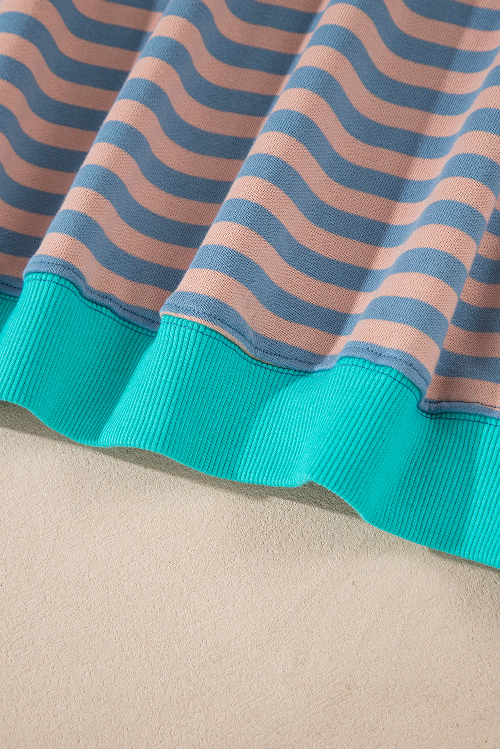 White Striped Contrast Trim Drop Shoulder Sweatshirt ab0e38f3ef6a4c64