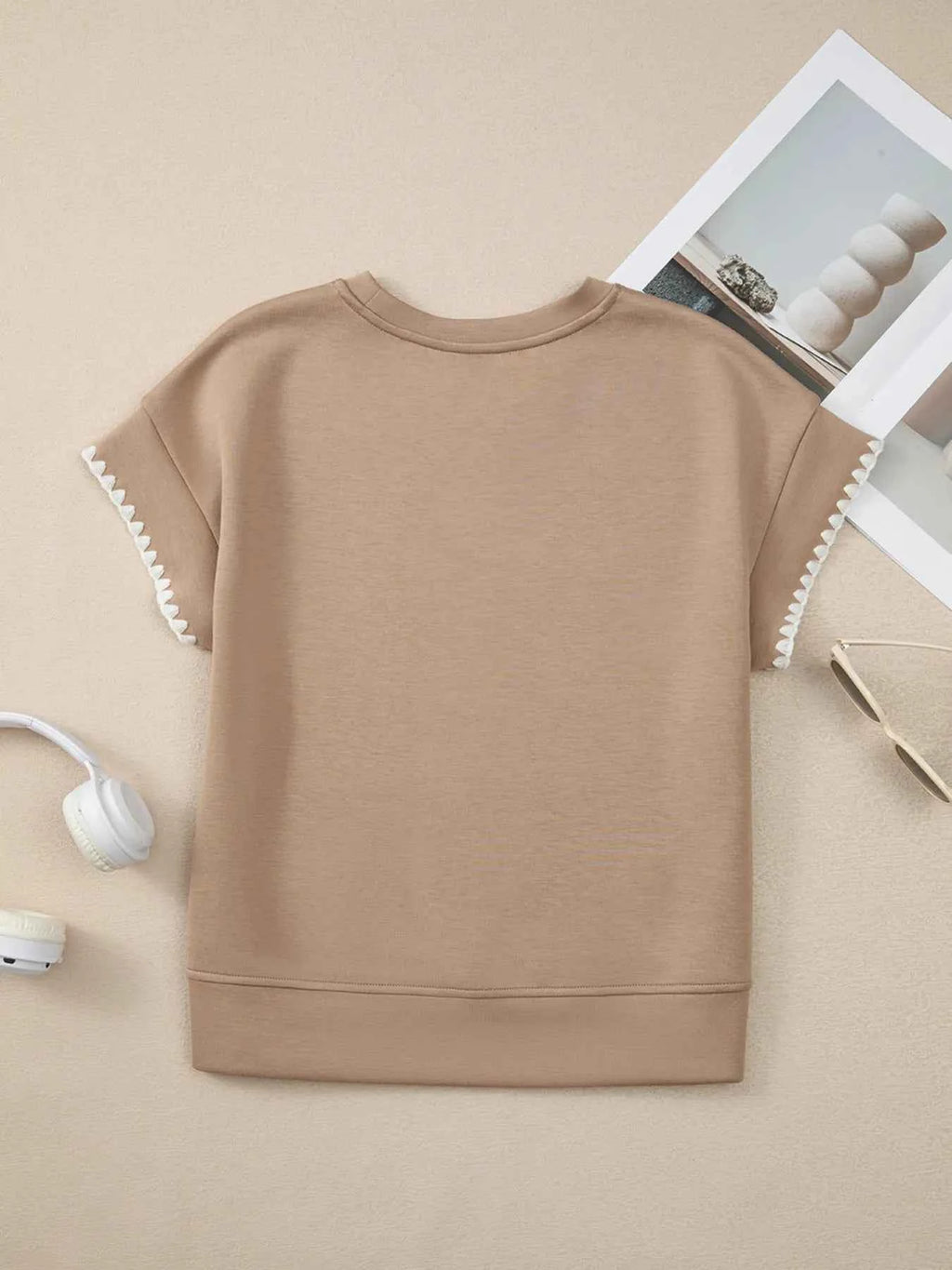 Contrast Trim Short Sleeve T-Shirt ab1012d1099e4a1eae8e2ea8af1ba44d-Max-Origin