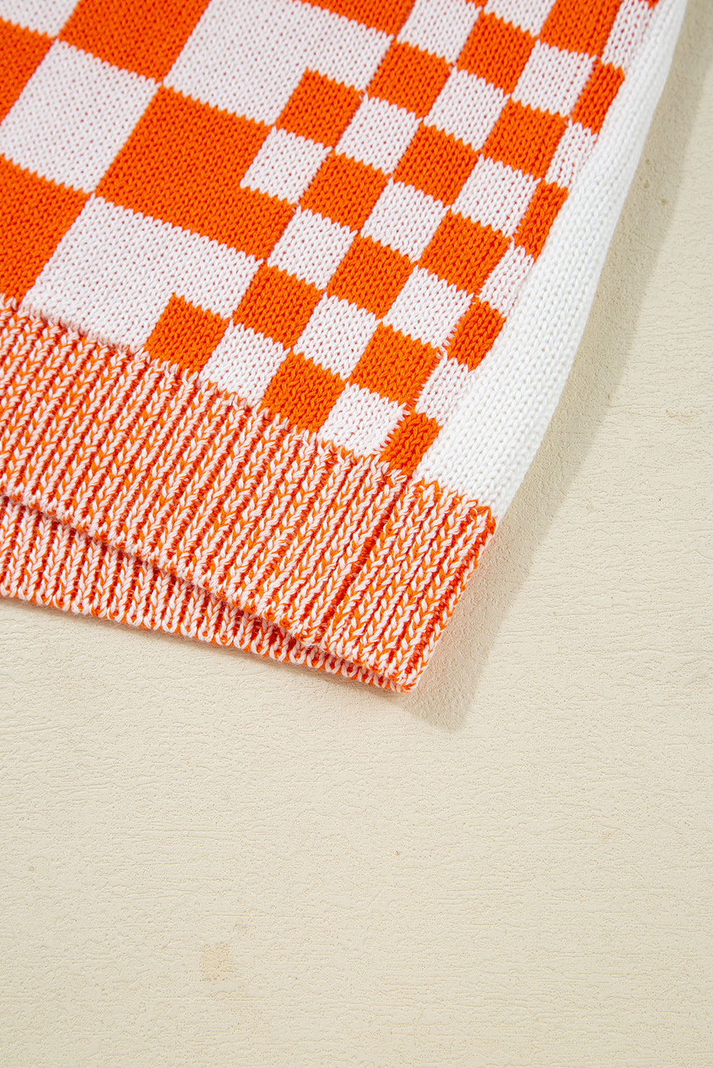 Orange Checkered Open Front Drop Shoulder Cardigan ab2a39b24bb74864