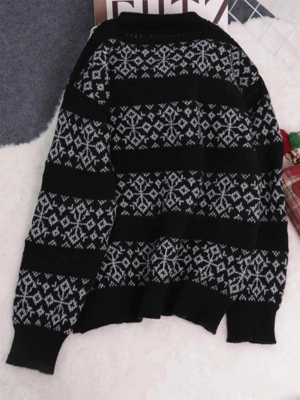 Contrast Ribbed hem Long Sleeve Sweater abba7541d21b4d718e0a4ee0024abbf0-Max-Origin