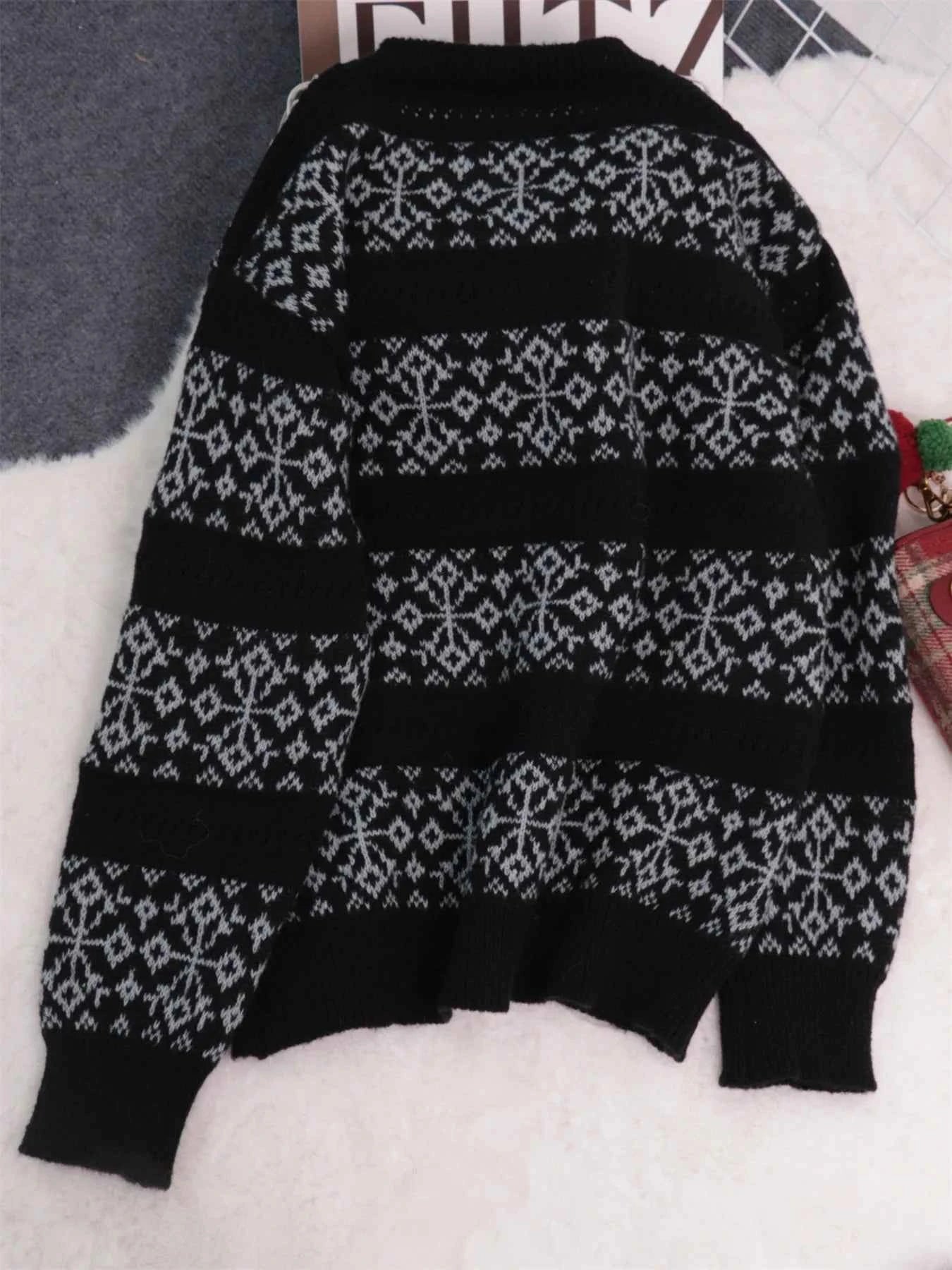 Contrast Ribbed hem Long Sleeve Sweater abba7541d21b4d718e0a4ee0024abbf0-Max-Origin