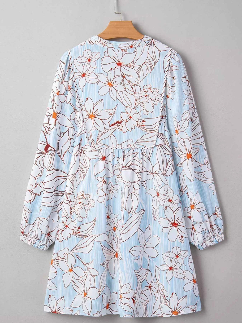 Floral Print Tie Neck Long Sleeve Mini Dress abf1ccc7452f4249a0825f010af9dd1b-Max-Origin