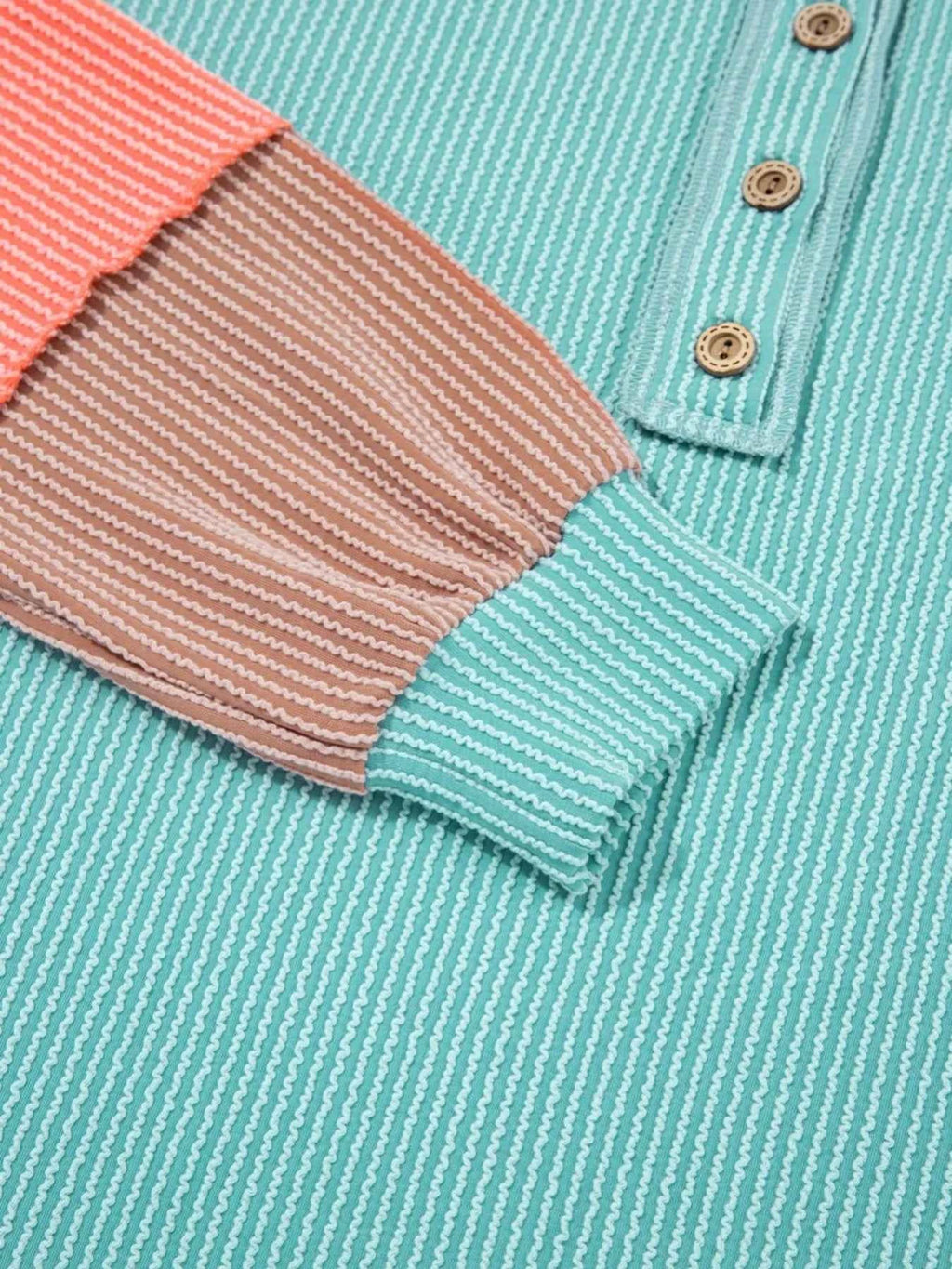 Color Block Ribbed Knit Henley Sweatshirt ac583c496952488ba96b082b7413b7de-Max-Origin