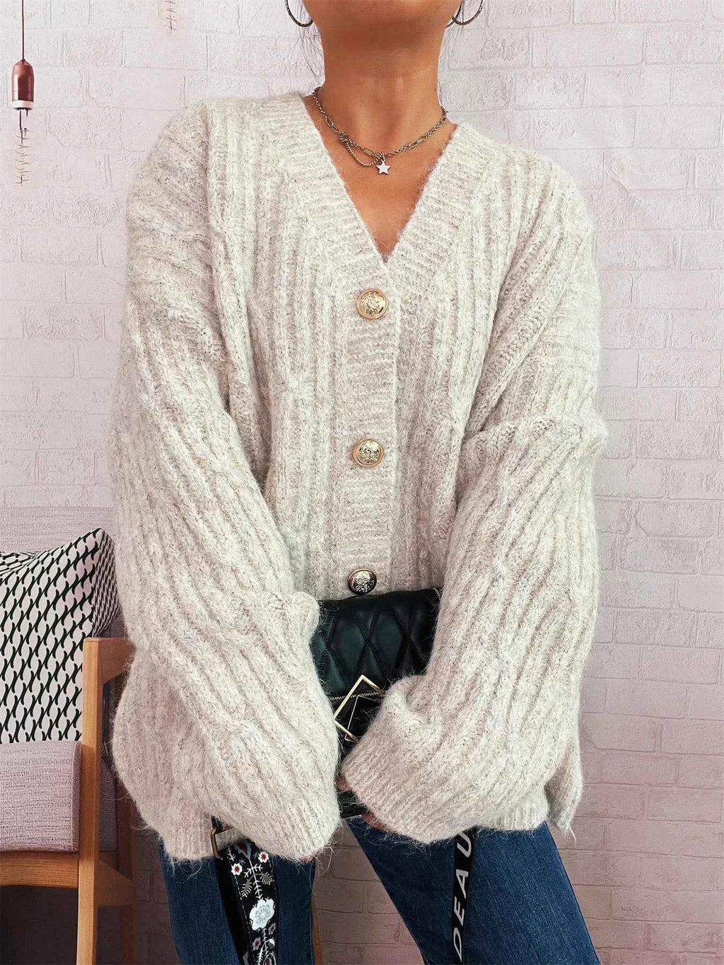 Cable Knit Button-Up Cardigan ac63bdd80dc44c128b9a7ed72f43751e-Max-Origin