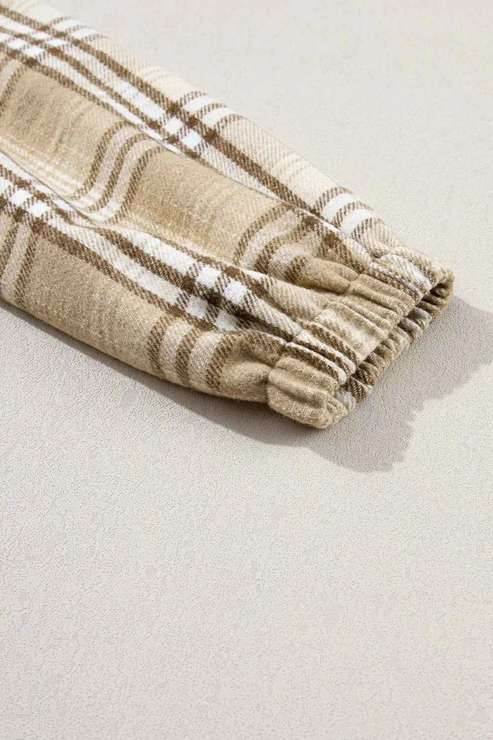 Drawstring Plaid Half Zip Raglan Sleeve Hoodie ac6b62a2-52b6-404d-bc68-35609e7adee5-Max