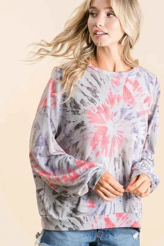 BiBi Tie Dye Print Terry Pull Over GREY MULTI acfd98c659ac4843aac48e6767f26064-Max-Origin