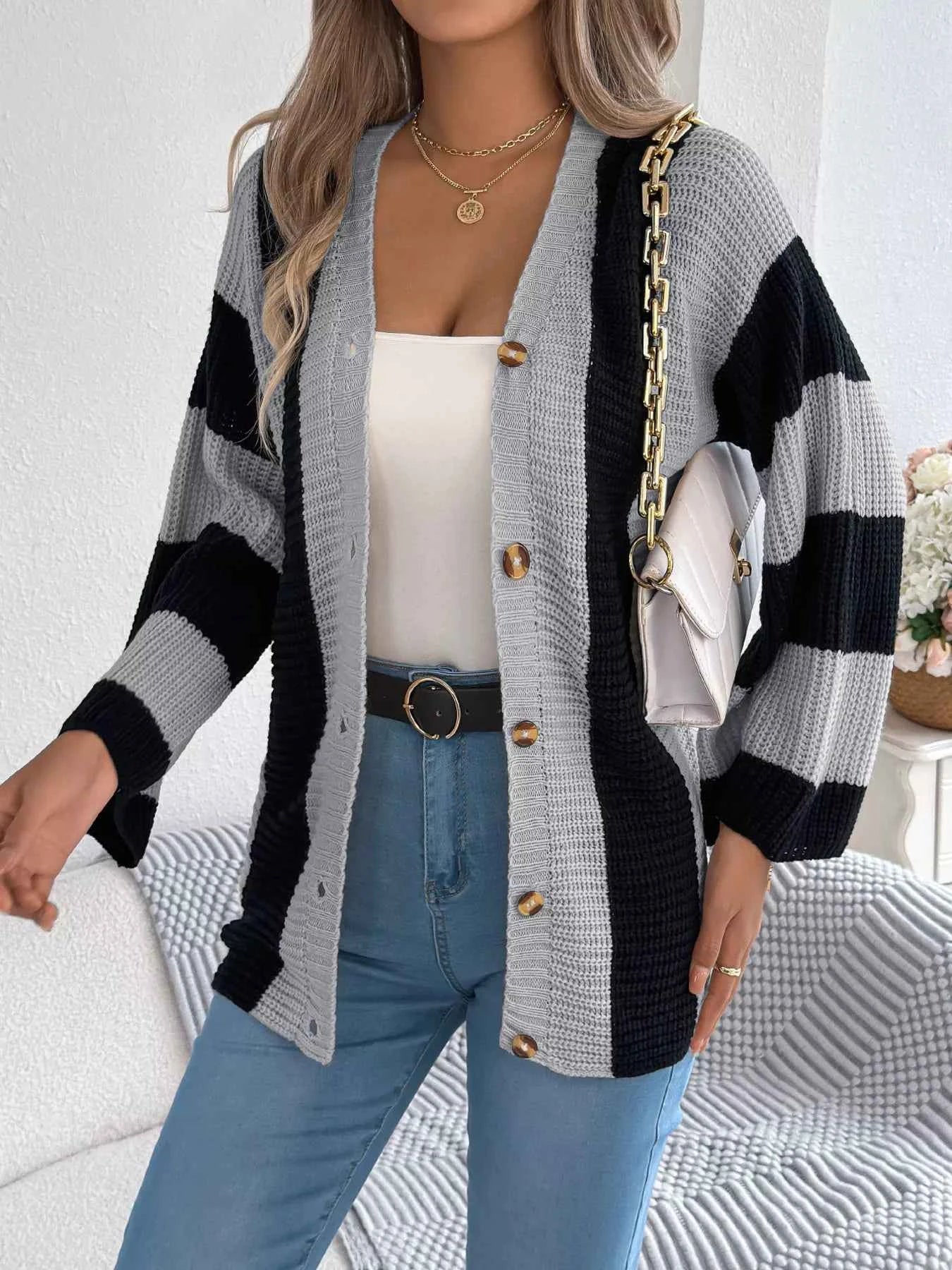 Color Block Button-Up Cardigan ad02bc78593544d9985fdf8caf083869-Max-Origin