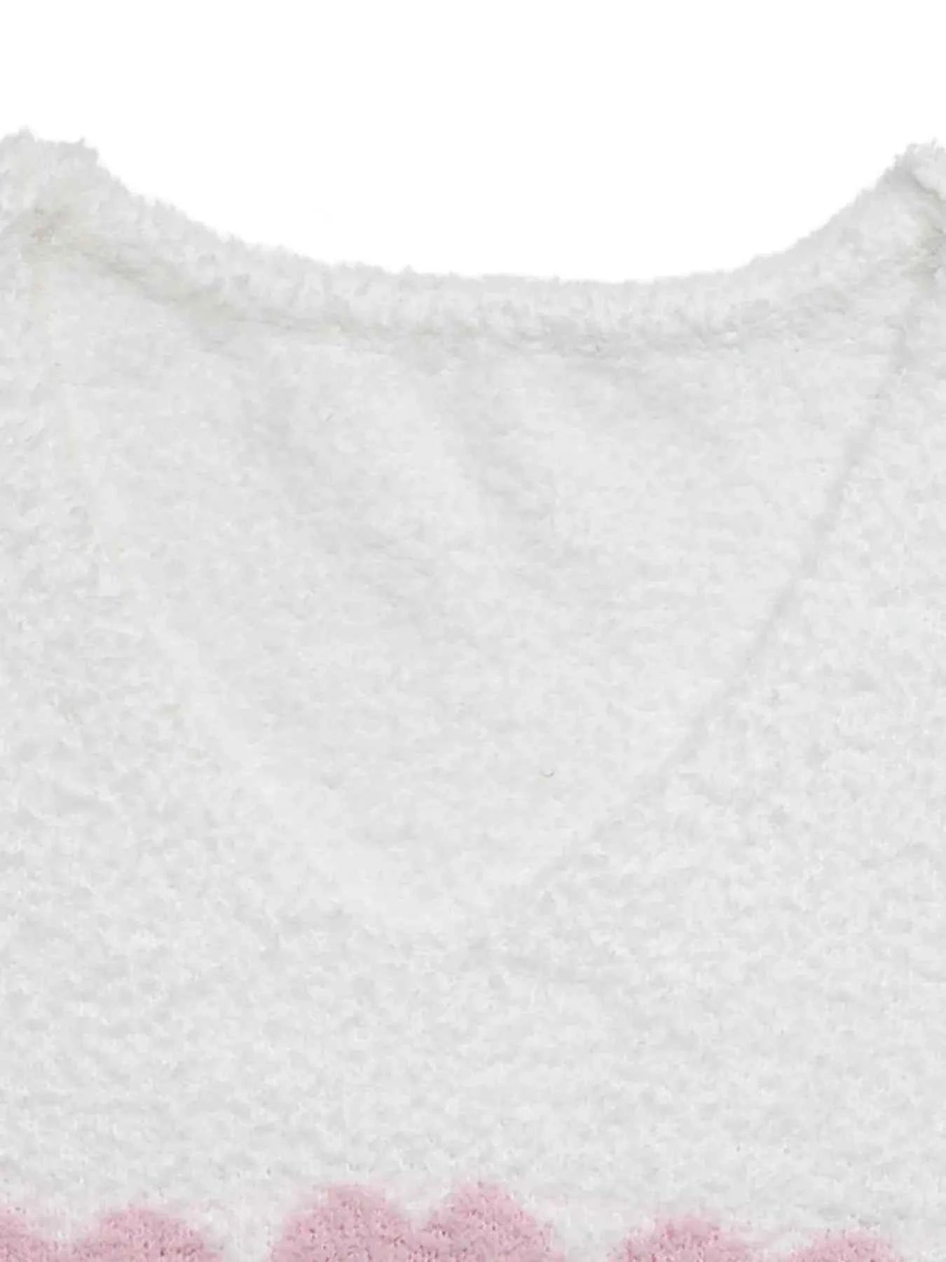 Heart Pattern V-Neck Sweater ad0749741aa5467b9278bd8b8a9ead98-Max-Origin