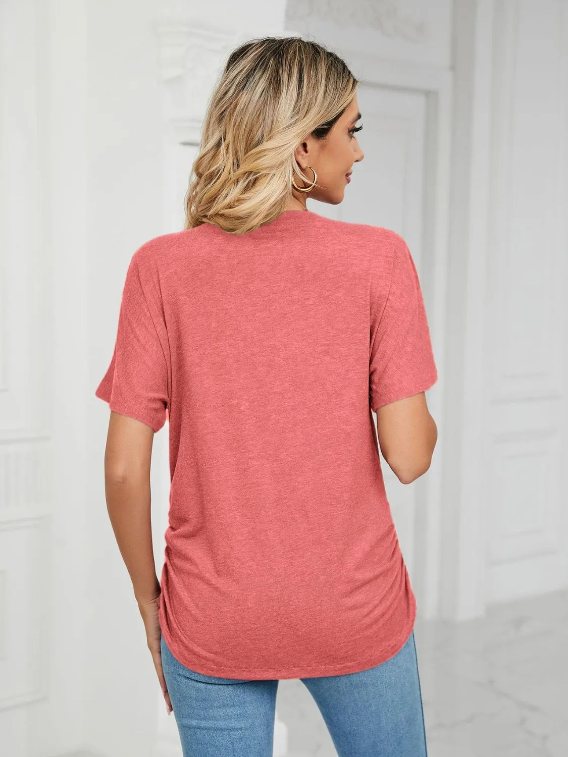 V-Neck Short Sleeve T-Shirt ad27a660-002b-43c6-afa4-14c8df712543-Max-Origin