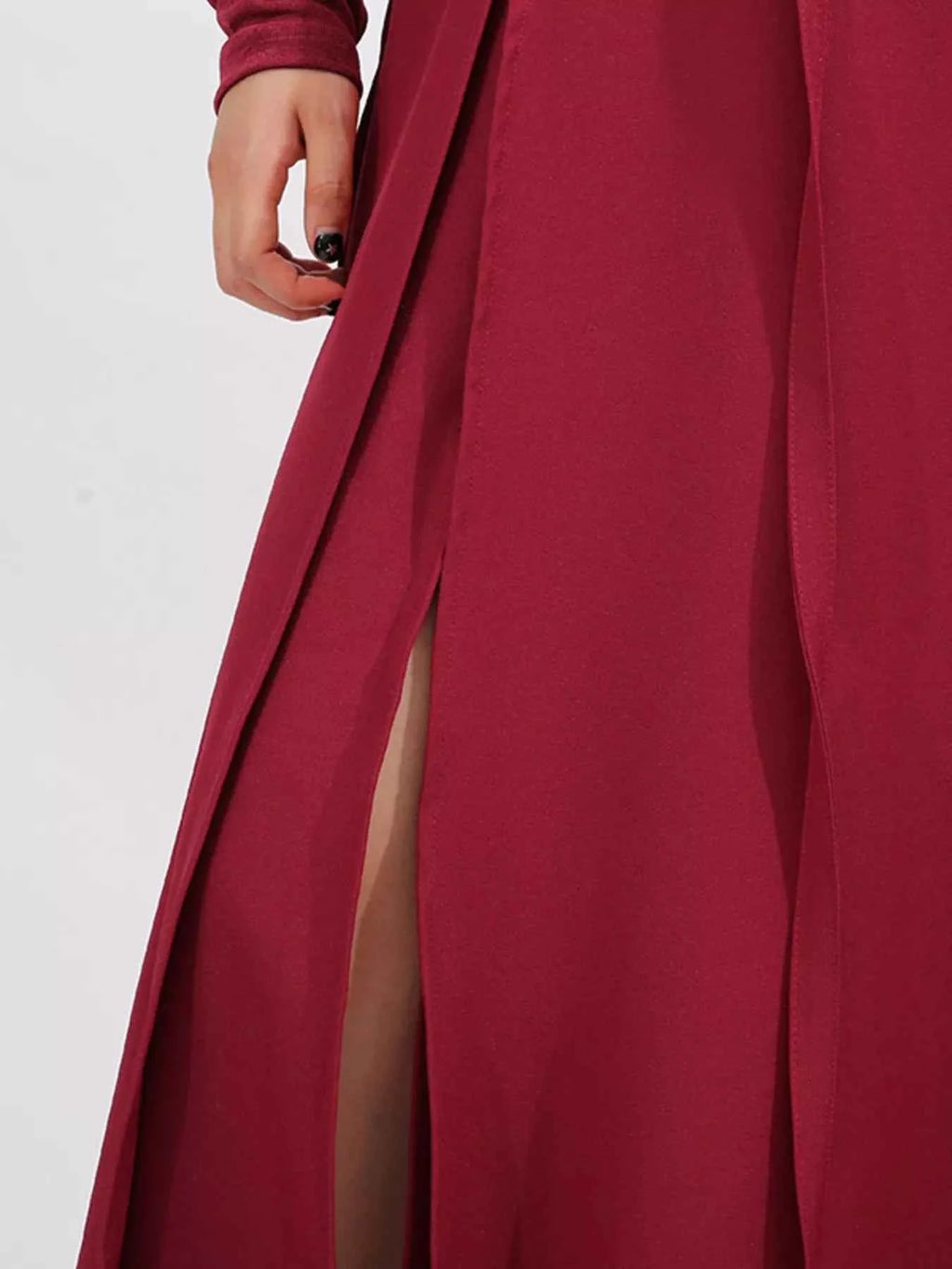 Slit Spaghetti Strap Long Sleeve Dress ad377fc42e4b431fb18e092477f2172e-Max-Origin