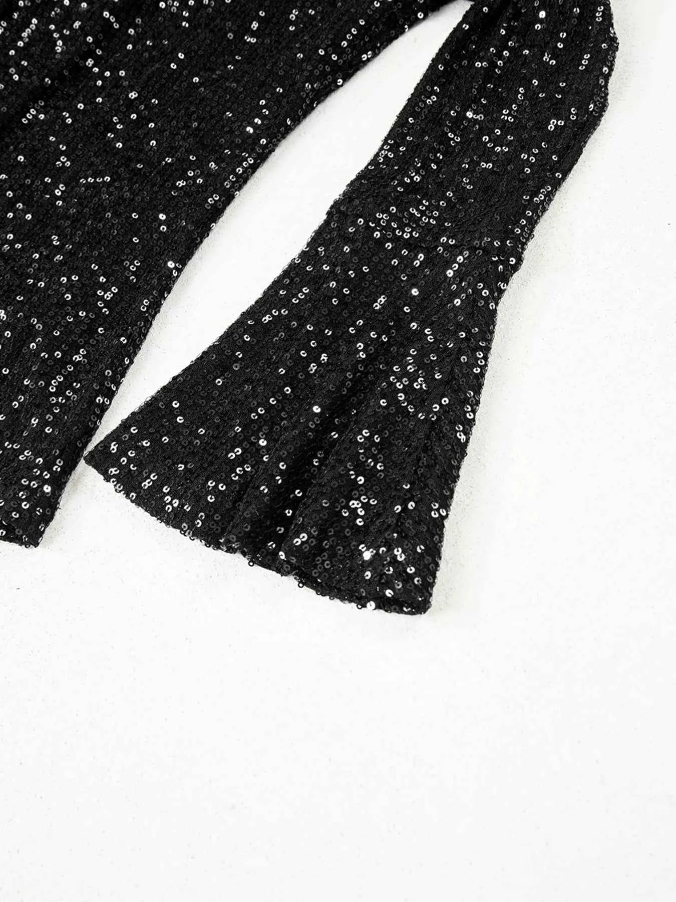 Sequin Mock Neck Drape Open Back Bell Sleeve Top ad499d762a7b44bc896ba3f89be8613b-Max-Origin
