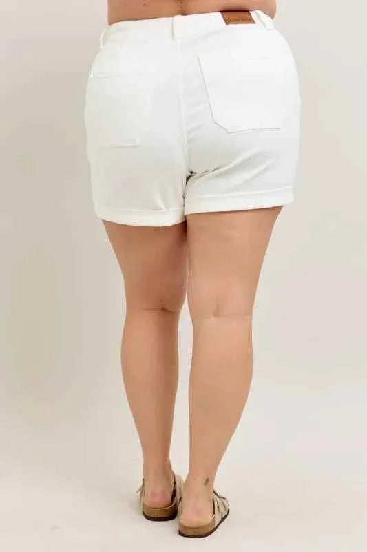 Judy Blue Plus Size High Waist Cuff Denim Shorts