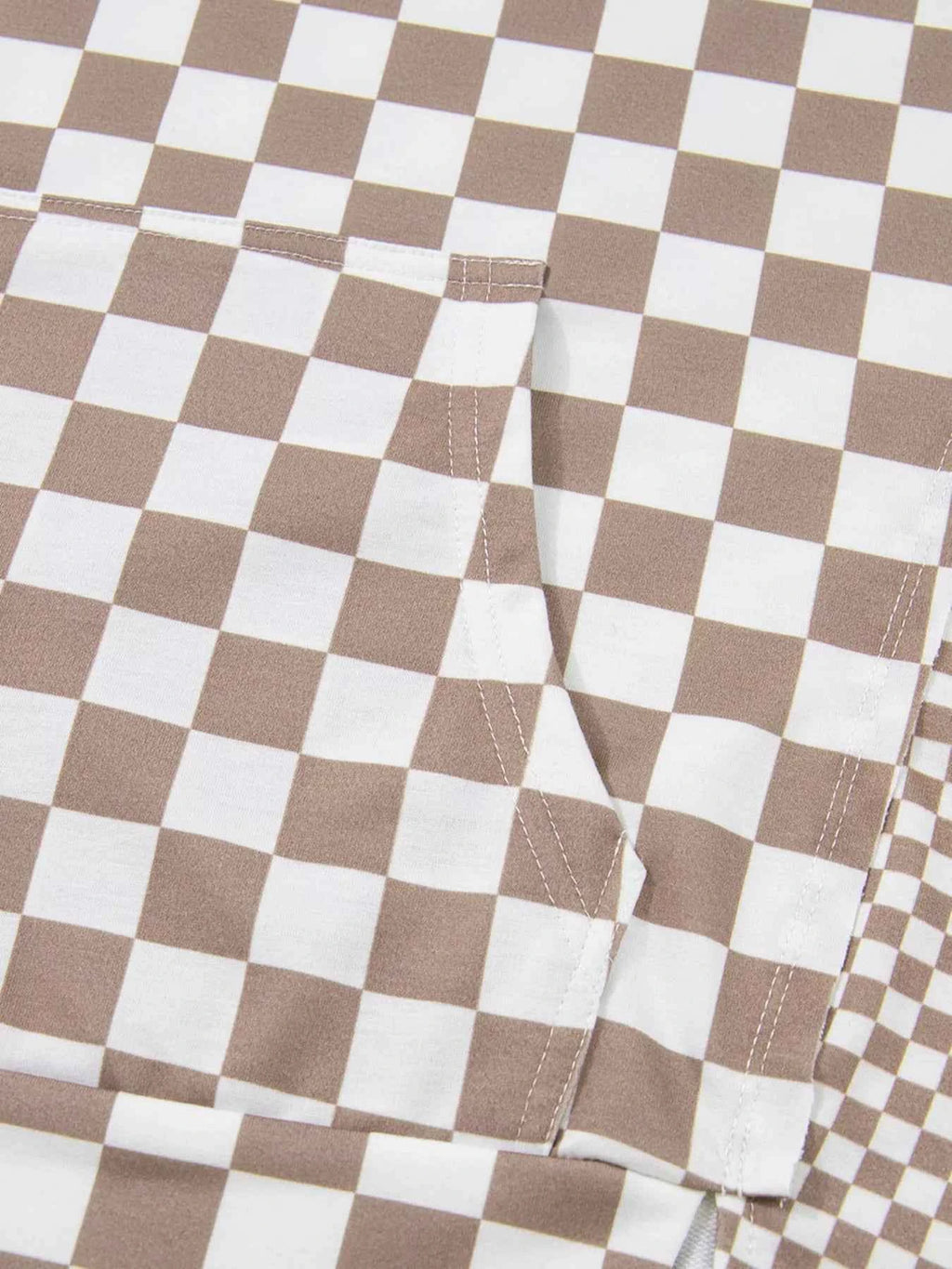 Checkered Pattern Oversized Drawstring Hoodie ad7783ca1c1c4fc3816416892552ffc9-Max-Origin