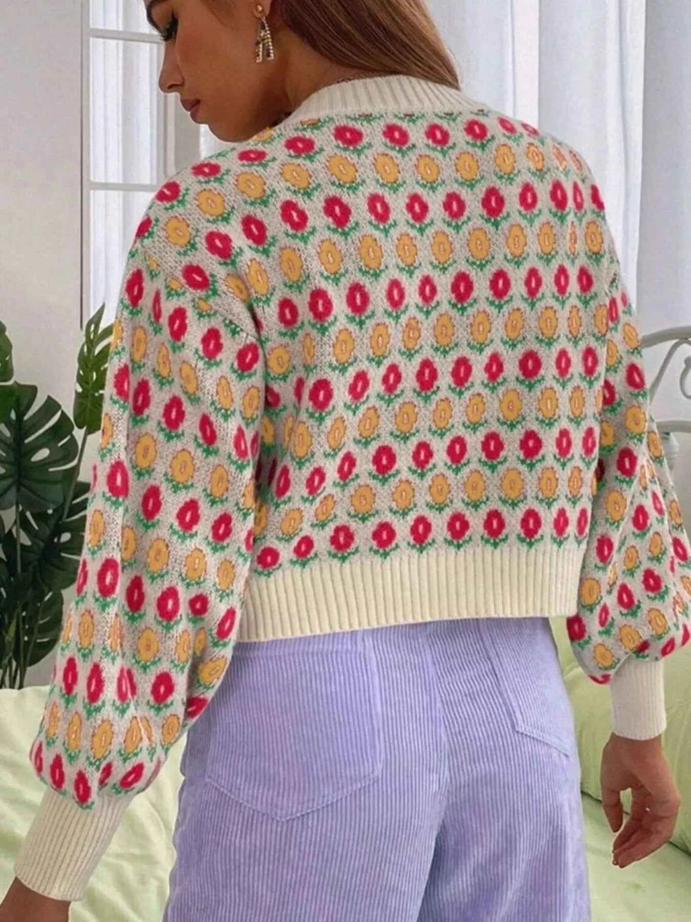 Floral Button Up Long Sleeve Cardigan add8a6ab-a067-4f8a-984d-1ce0882274e2-Max-Origin