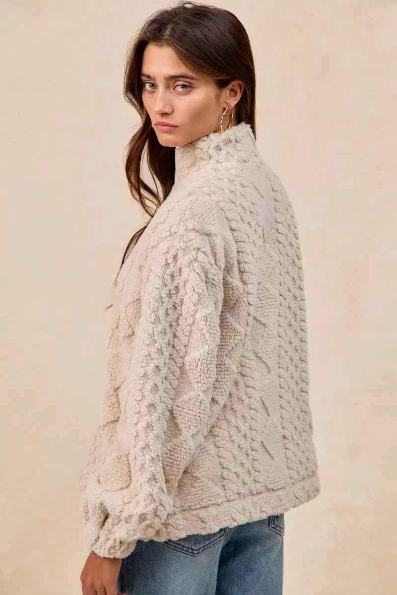 BiBi Patterned Soft Fleece Half Zip Up Top adda0328-93b8-4929-a294-76aedad3c23c-Max-Origin