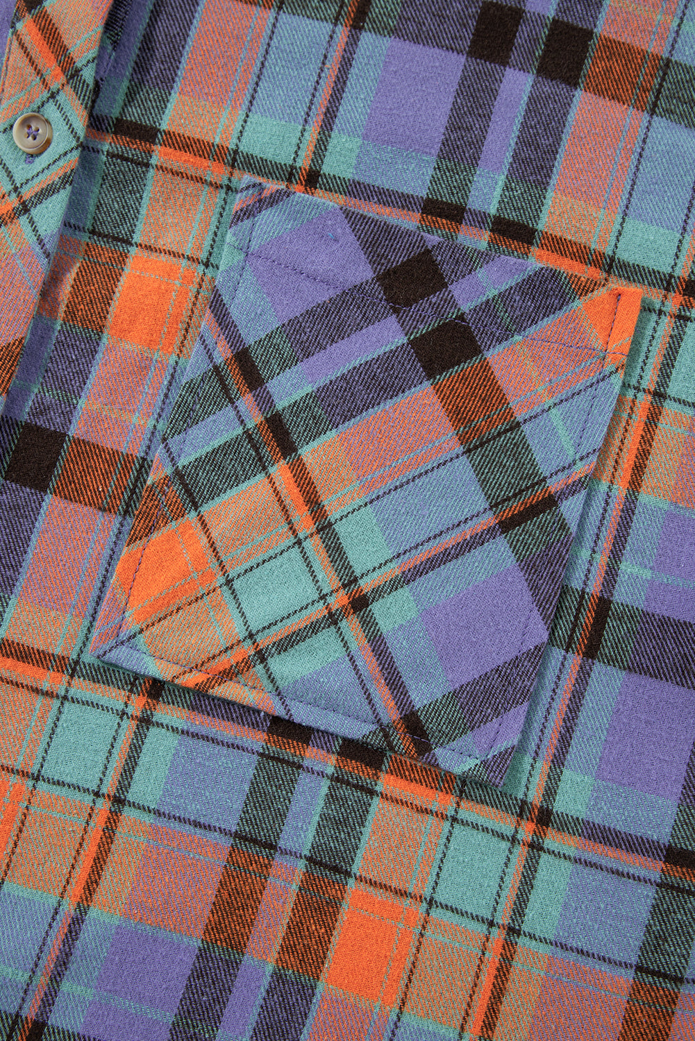 Orange Plaid Print Pocket Loose Shirt Shacket ade1e448e84a3531