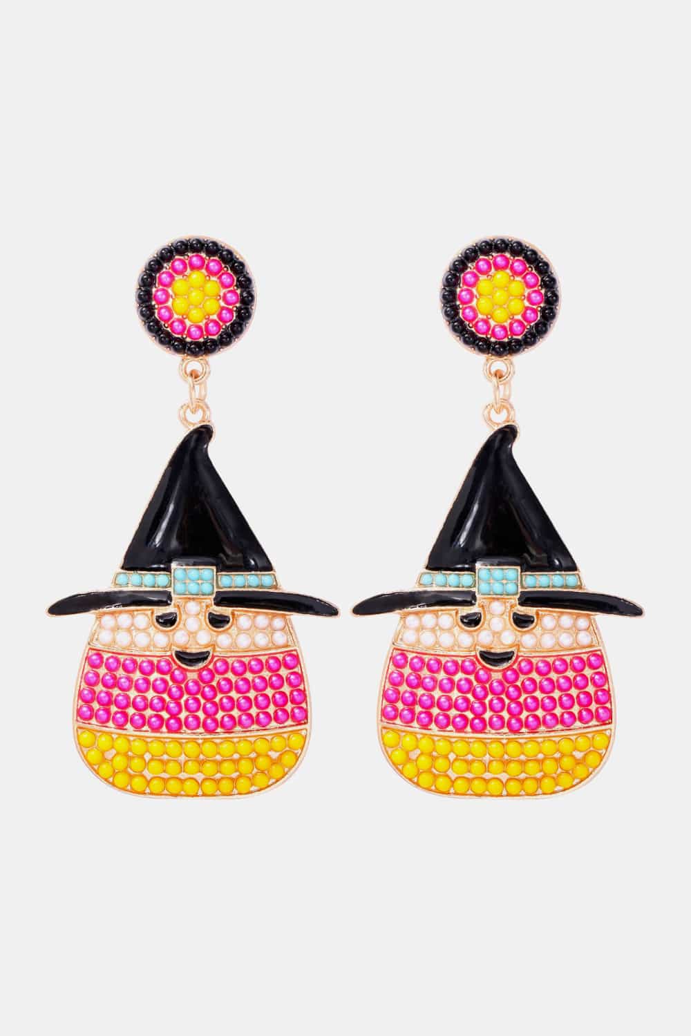 Witch's Hat Shape Synthetic Pearl Dangle Earrings Hot Pink One Size ae07065ddecf4a3ba082535242757530-Max