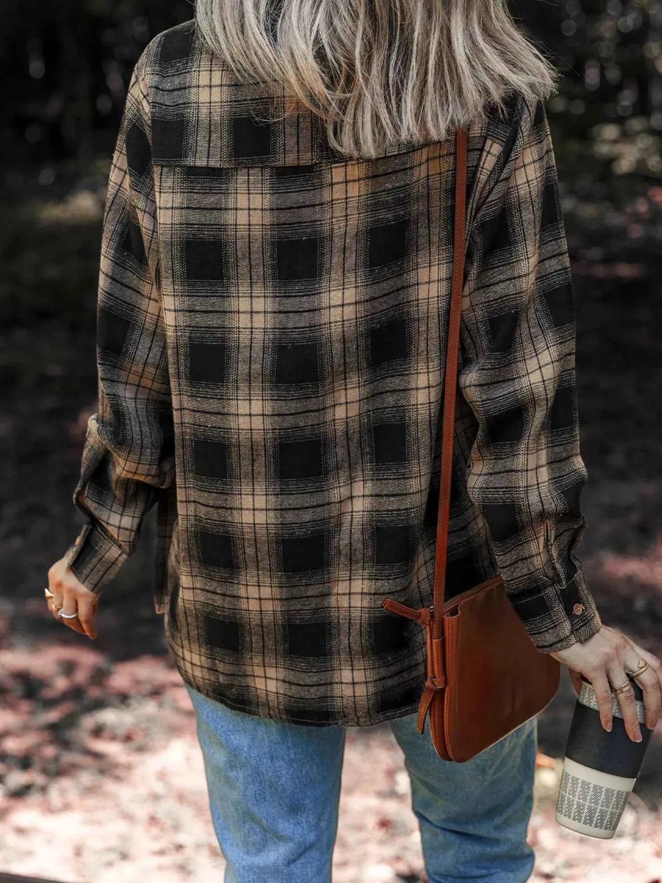 Plaid Double Flap Pocket Brushed Shacket ae1900b5c695450aa62abdfda33f8a88-Max-Origin