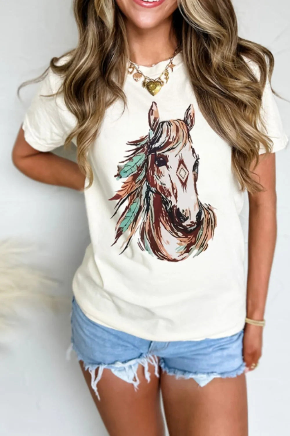 Western Aztec Horse Graphic Tee ae1db3a7-7784-4d45-b572-110a7afca77f-Max-Origin