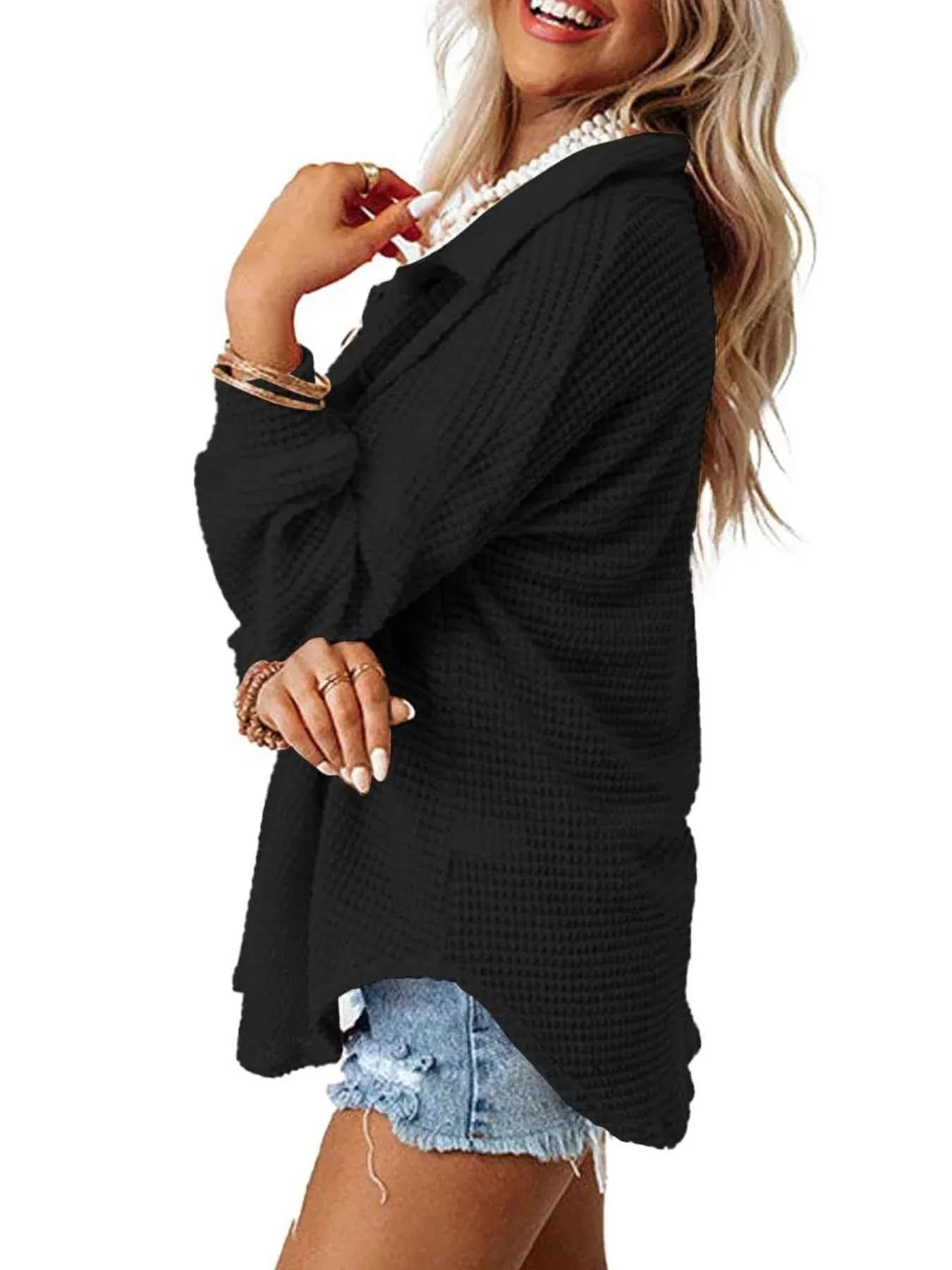 Waffle Knit Button-Down Shirt ae399ed5c04c40e0b05b756974af2a4e-Max-Origin