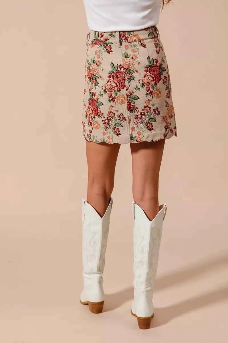 SO ME Floral Jacquard Button Front Mini Skirt with Scall ae44c4abd5a343568e967cf6ae0e91d7-Max-Origin