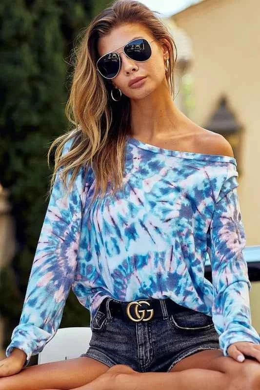 BiBi Tie Dye Print Terry T-Shirt ae9682f18e0c442ba3605e3a4d5dab11-Max-Origin