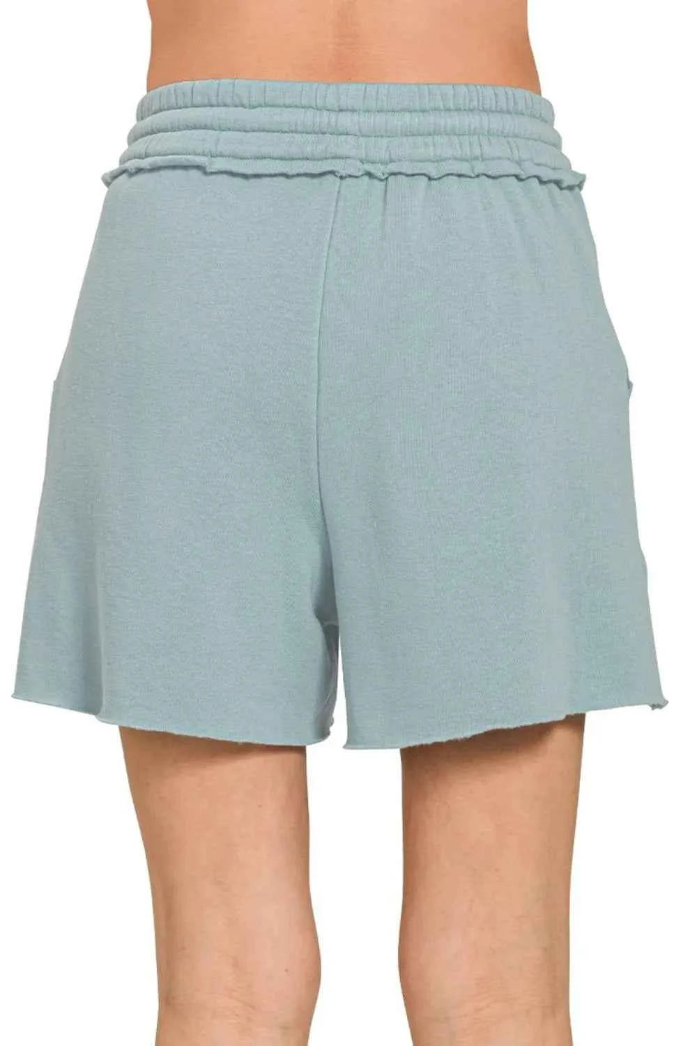 Zenana Fleece Raw Hem Shorts With Draw String ae9c35f3-f81a-402d-8770-b2c2a1065bcf-Max-Origin