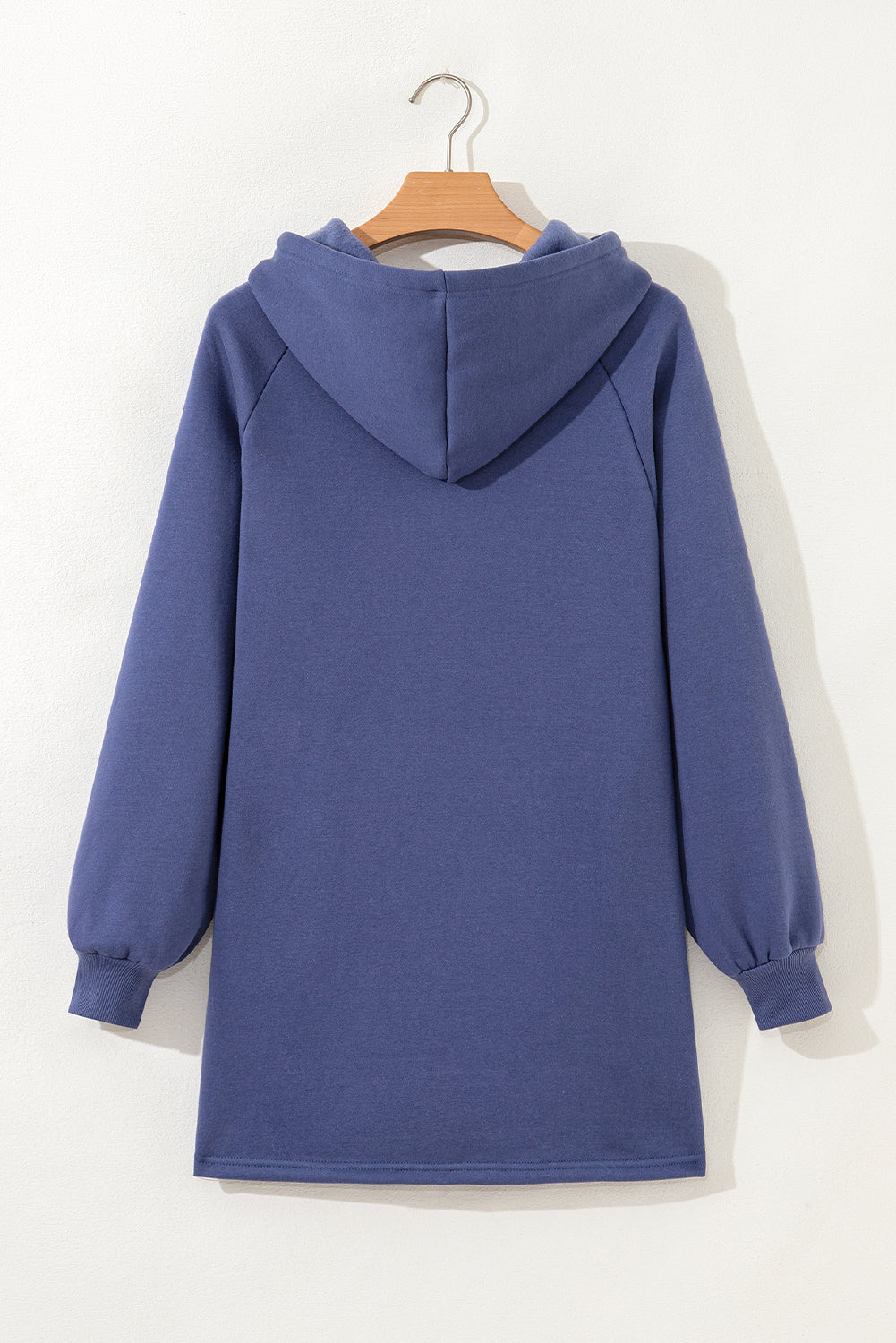 Dirty Blue Drawstring Hooded Tunic Sweatshirt aefc50ab2340385c