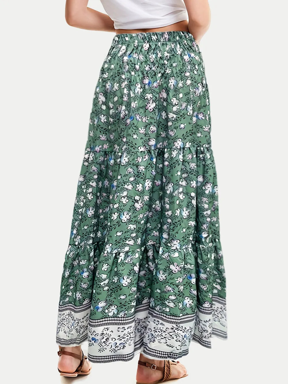 Full Size Tiered Printed Elastic Waist Skirt af1a9950-8794-41b3-aa1b-6e2c848a6420-Max