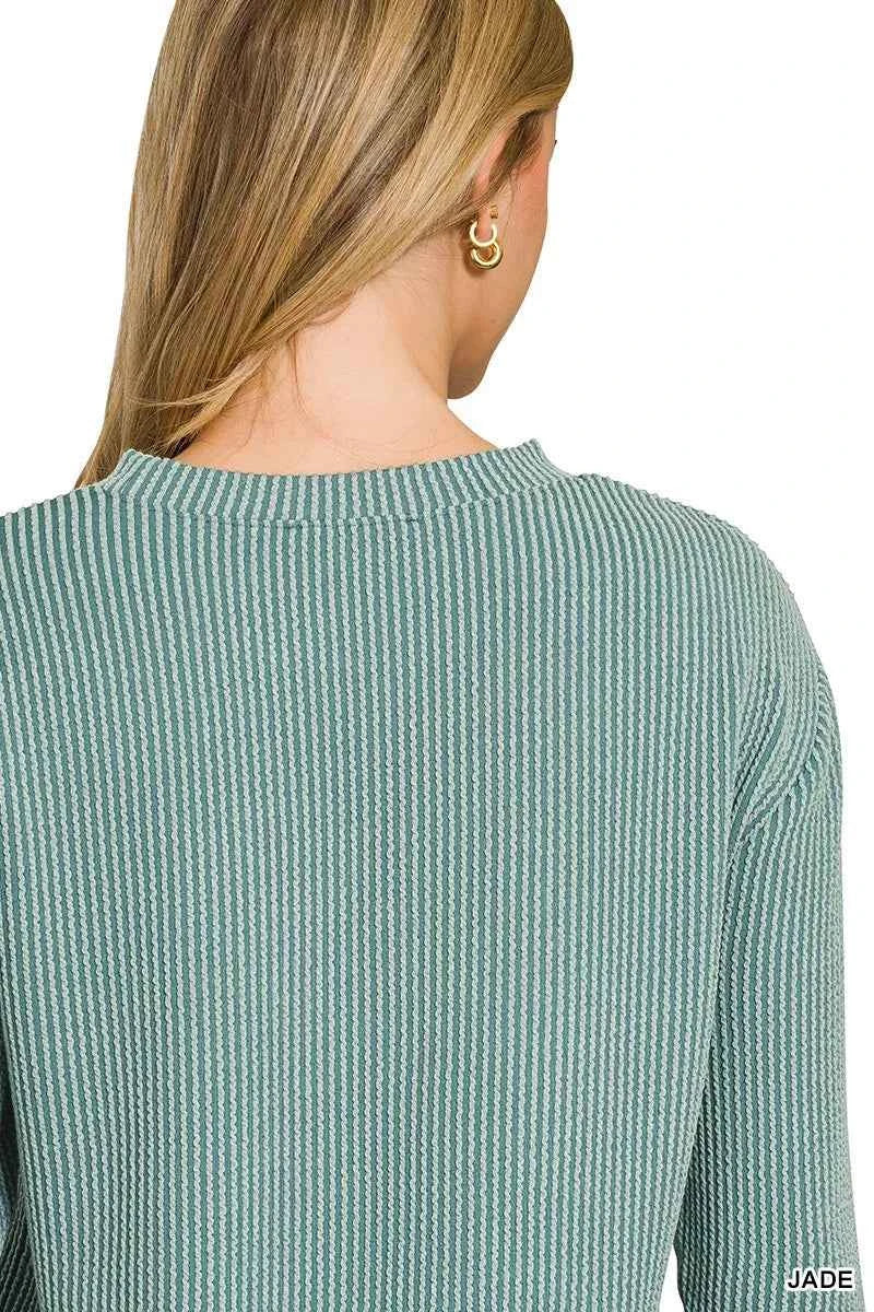 Zenana Full Size Raised Rib Round Neck Long Sleeve Top Plus Size af7386e3731b49f9b44ef5f33cfdf941-Max-Origin