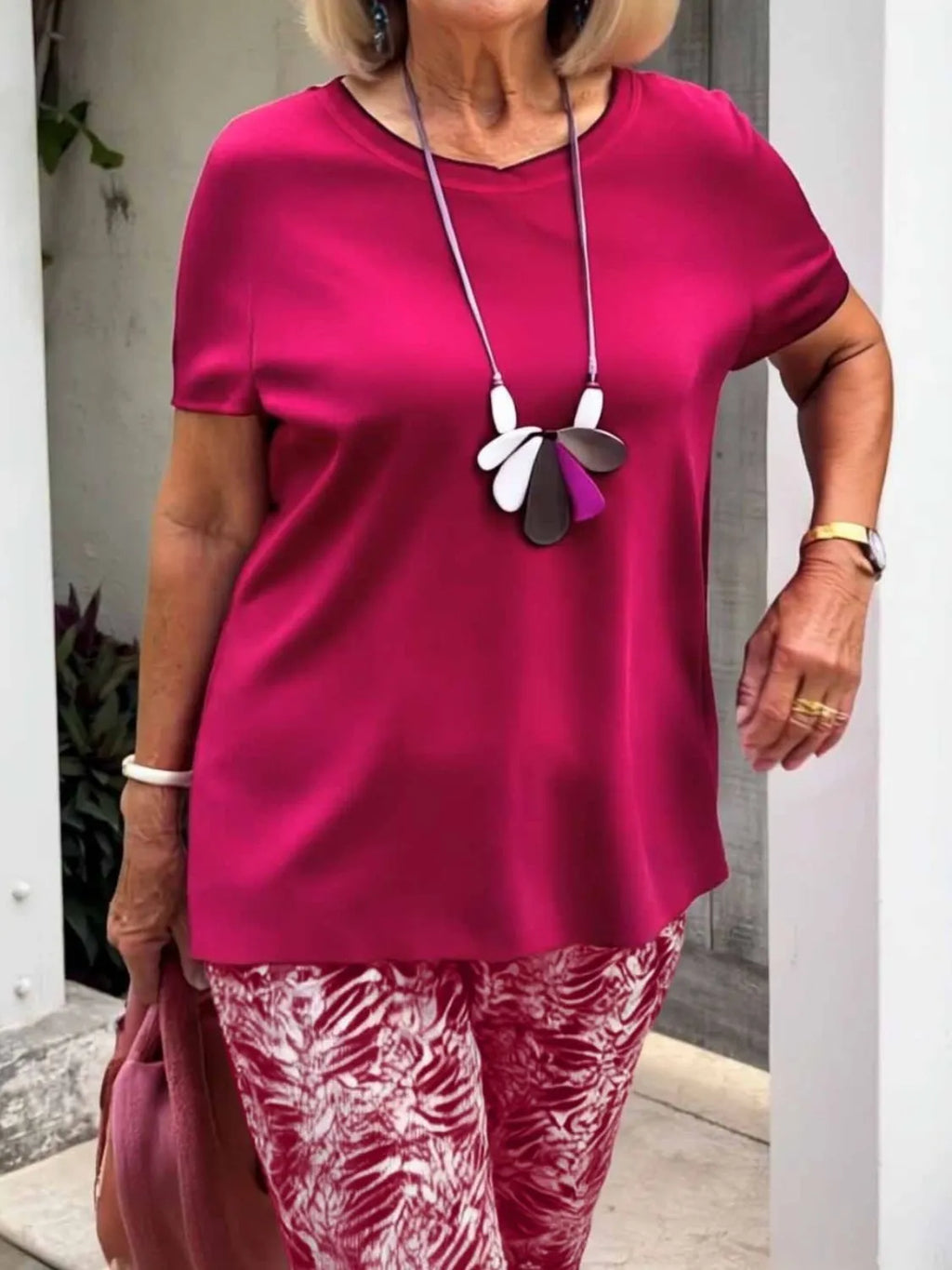 Full Size Round Neck Short Sleeve Top and Pants Set Plus Size afc7323d-5740-4ce5-b0d7-4fc5222263e4-Max-Origin