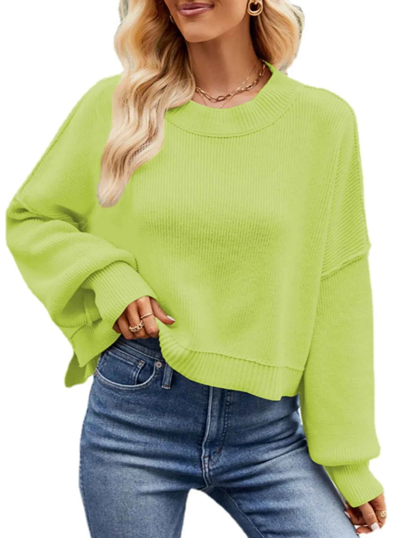 Round Neck Long Sleeve Sweater affe61bad73f49e7bf684a5e4a15ed6a-Max-Origin